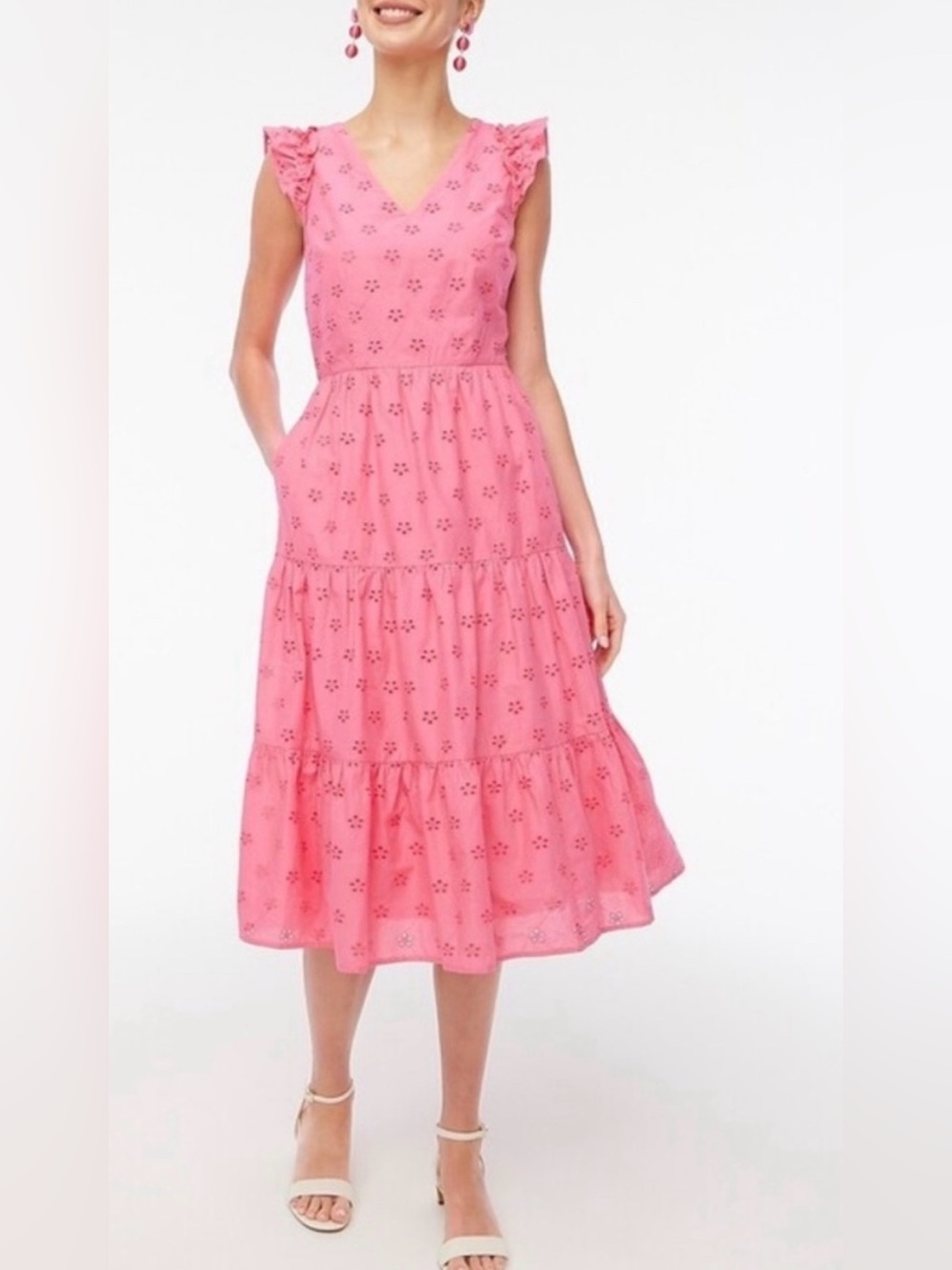 J.Crew Summer Cotton Eyelet Midi Dress
